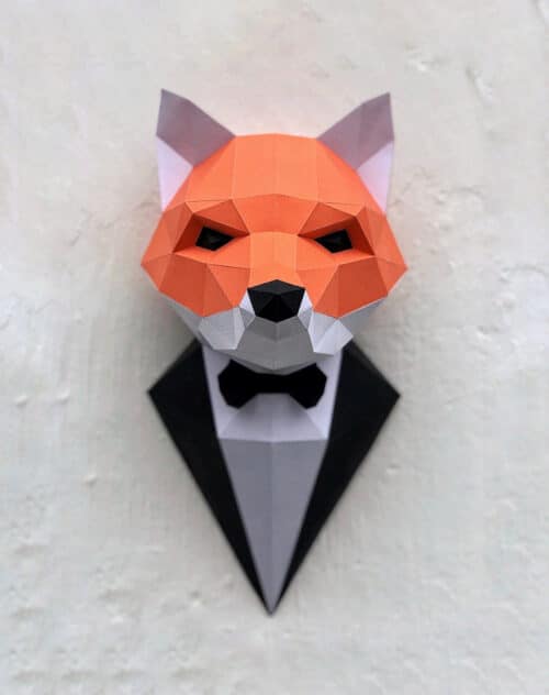 Papercraft 3D renard en costume