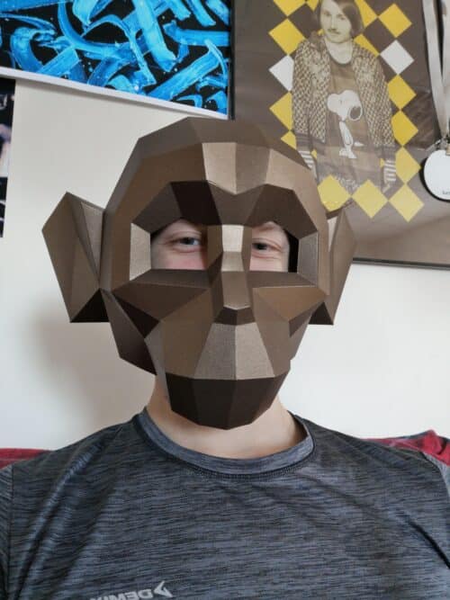 Masque singe papercraft 3D Halloween