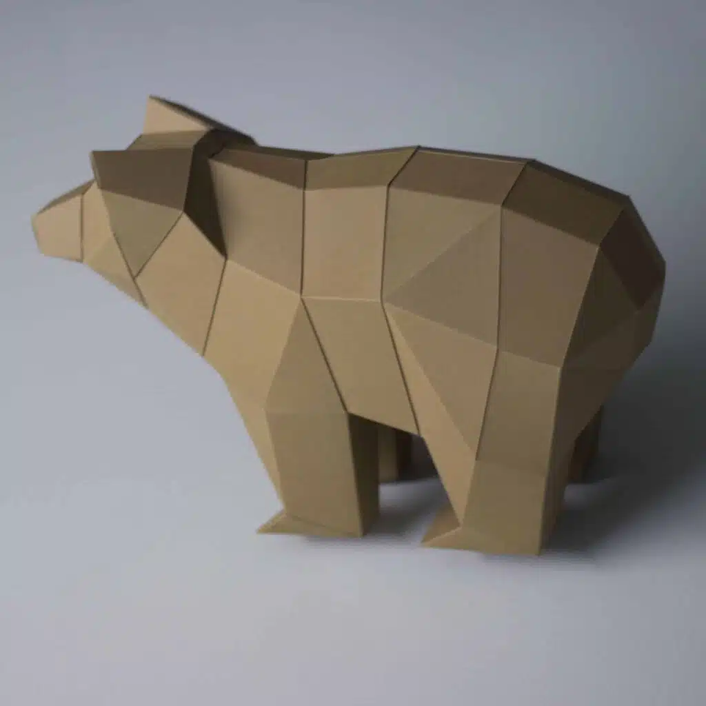 Petit ours simple en papercraft 3D