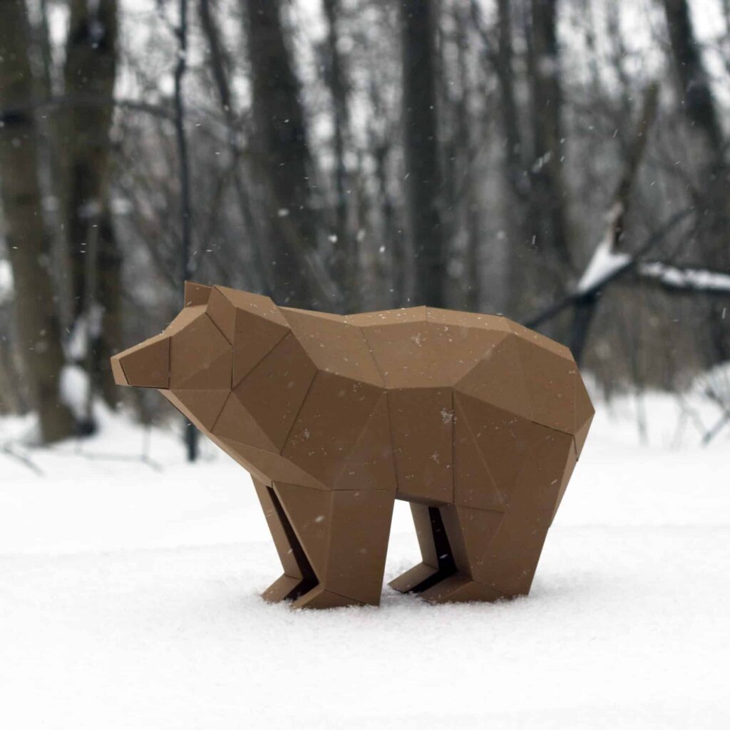 Petit ours simple en papercraft 3D