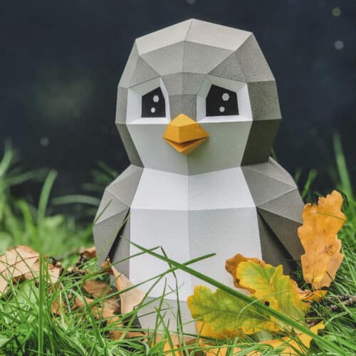 Papercraft de pingouin jouet en origami 3D