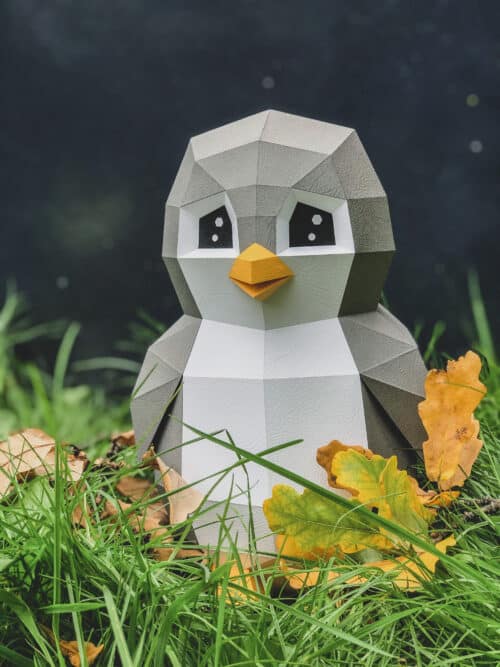 Papercraft de pingouin jouet en origami 3D