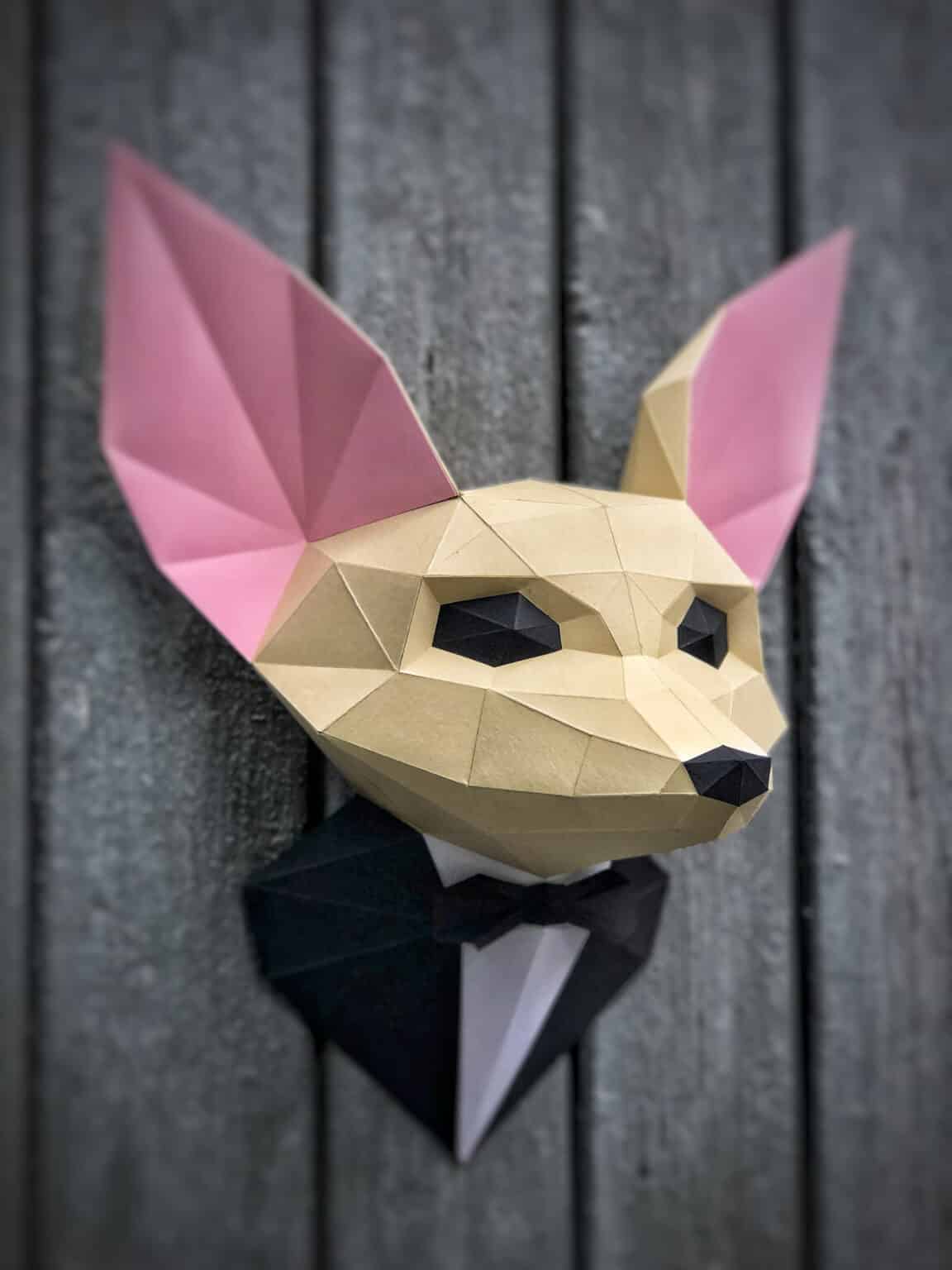 Papercraft de renard fennec en costume origami 3D Papercraft de renard fennec en costume origami 3D