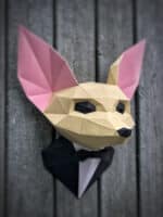 Papercraft de renard fennec en costume origami 3D