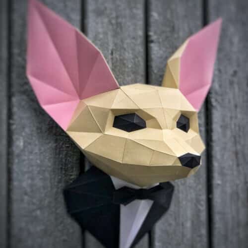 Renard fennec en costume papercraft 3D