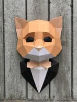 Chat en costume papercraft 3D