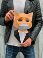 Chat en costume papercraft 3D