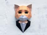 Chat en costume papercraft 3D