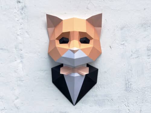 Chat en costume papercraft 3D