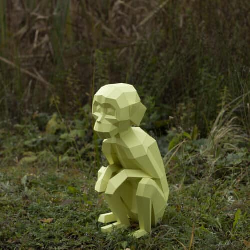 Singe assis en papercraft 3D