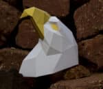 Sculpture tête d'aigle en papercraft 3D