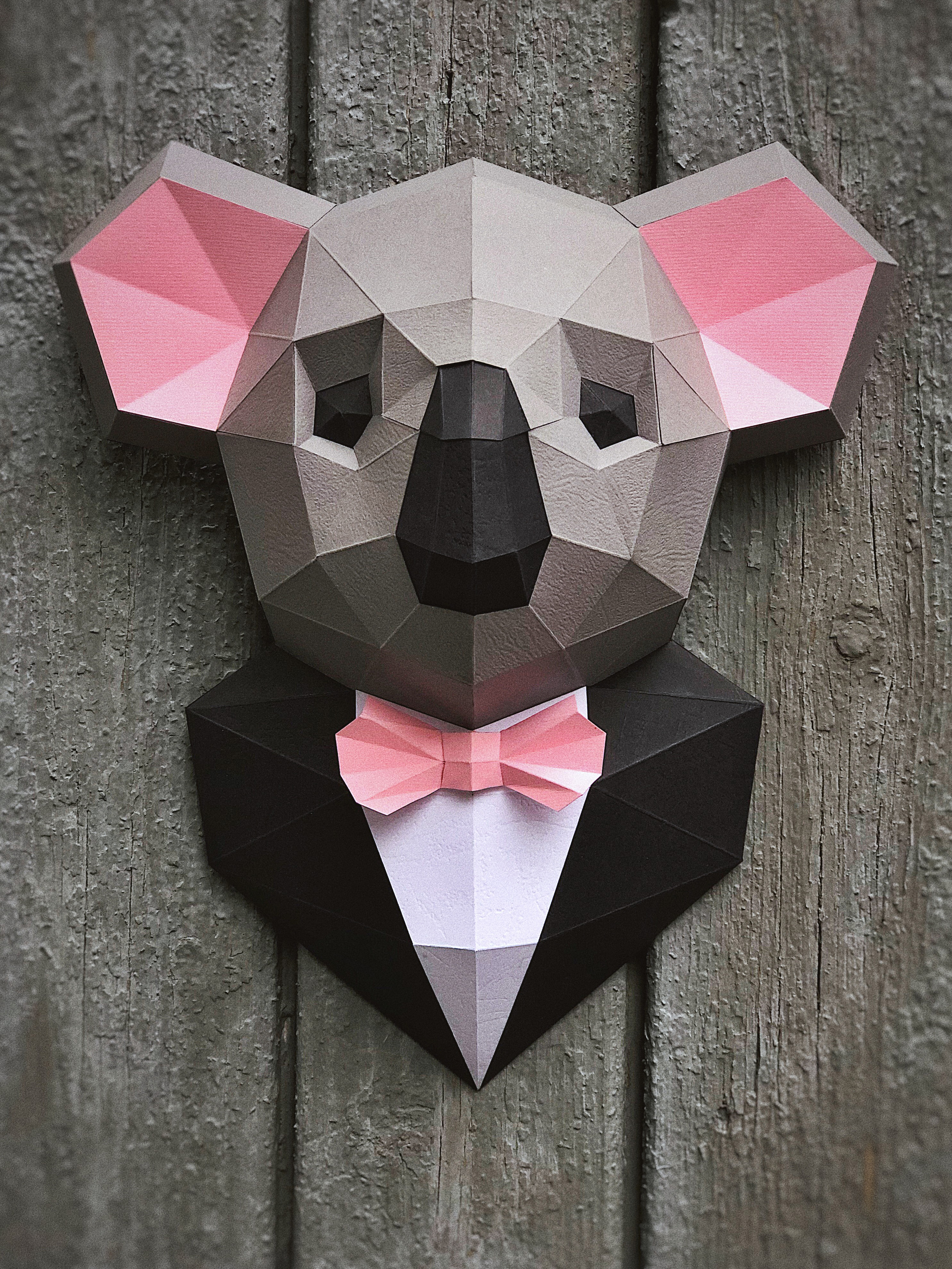 Koala en costume en papercraft 3D
