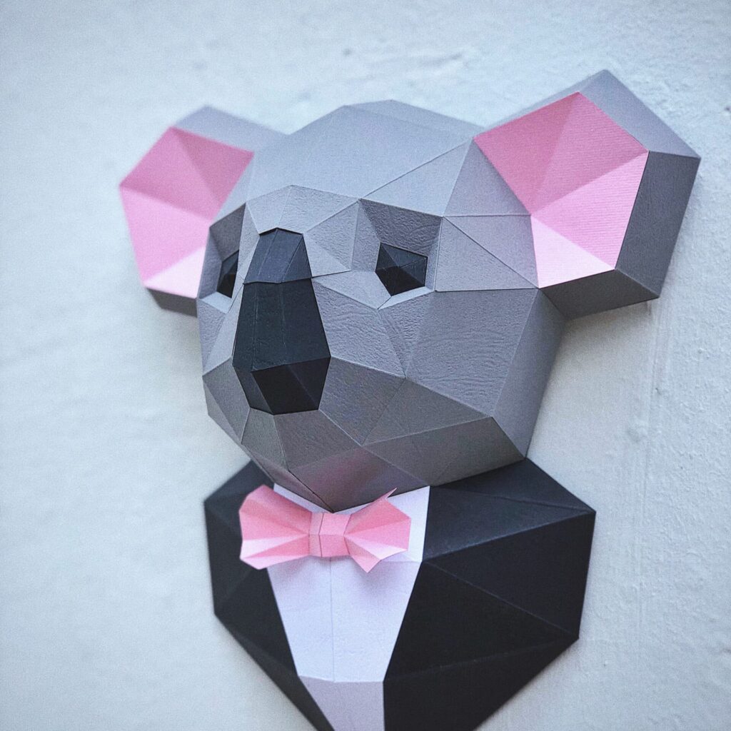 Koala en costume en papercraft 3D
