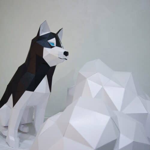 Husky en papercraft 3D