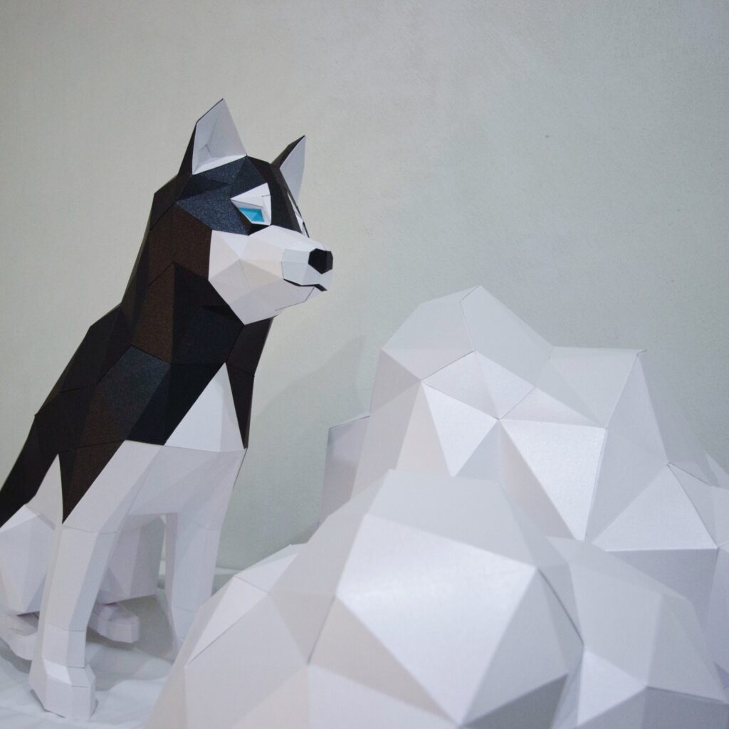 Husky en papercraft 3D