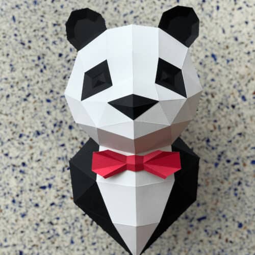 Panda en costume en papercraft 3D