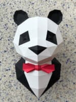 Panda en costume en papercraft 3D