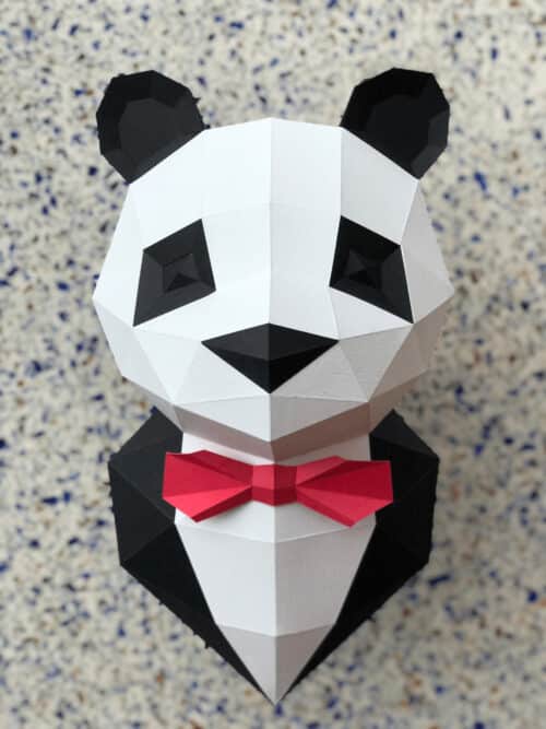 Panda en costume en papercraft 3D