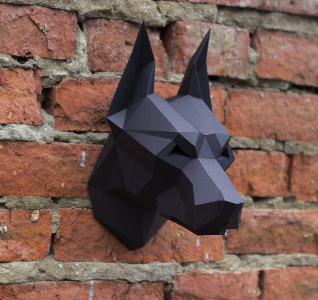 Papercraft eines Dobermanns in Origami 3D Papercraft eines Dobermanns in Origami 3D