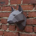 Tête de bull terrier en papercraft 3D