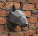 Tête de bull terrier en papercraft 3D