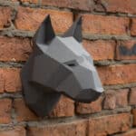 Tête de bull terrier en papercraft 3D
