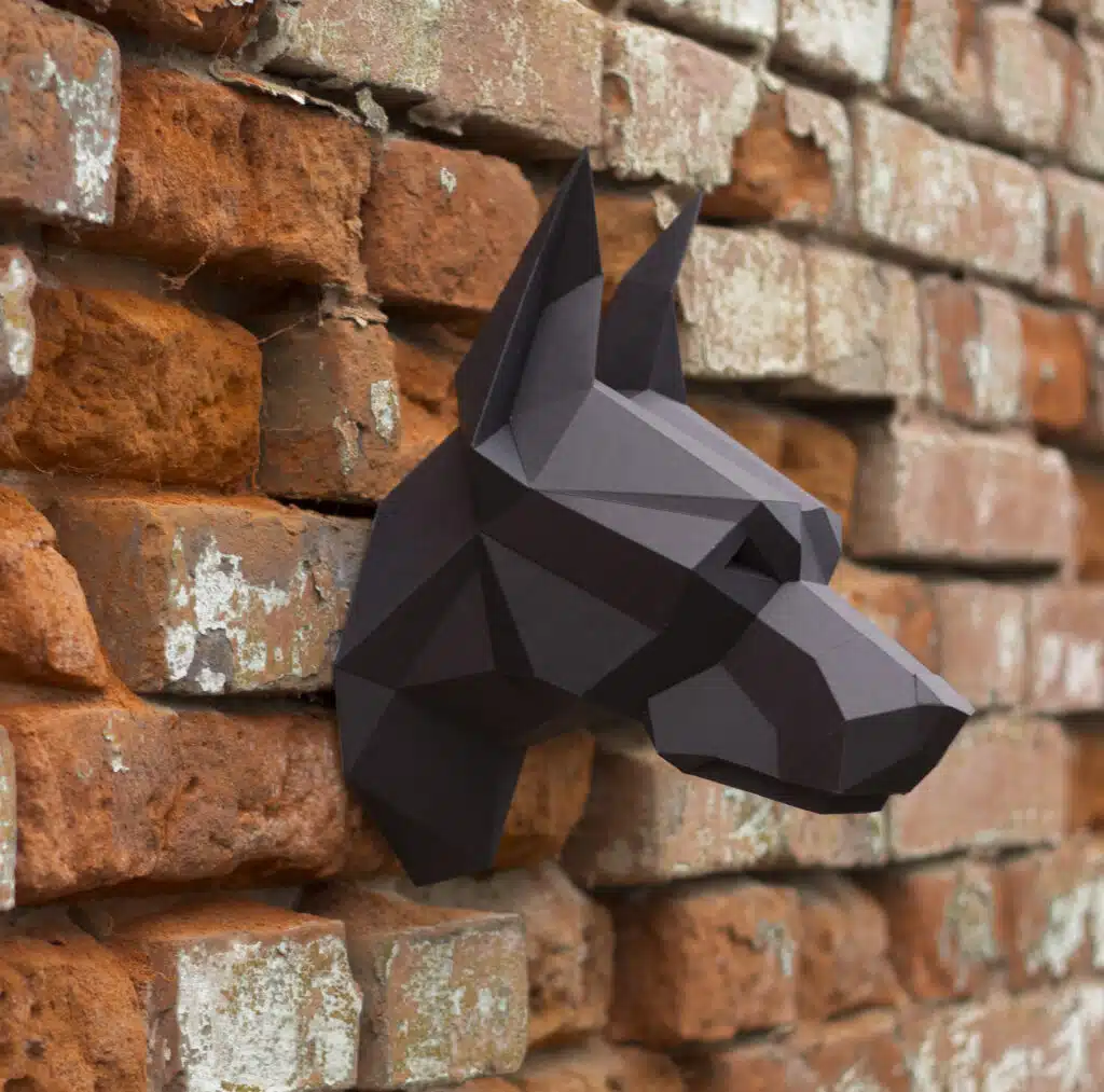 Papercraft eines Dobermanns in Origami 3D Papercraft eines Dobermanns in Origami 3D