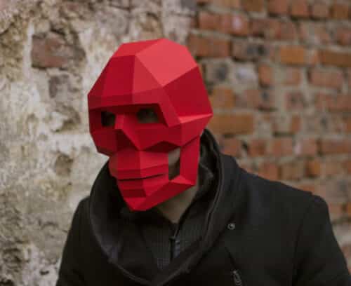 Masque crâne gothique en papercraft 3D