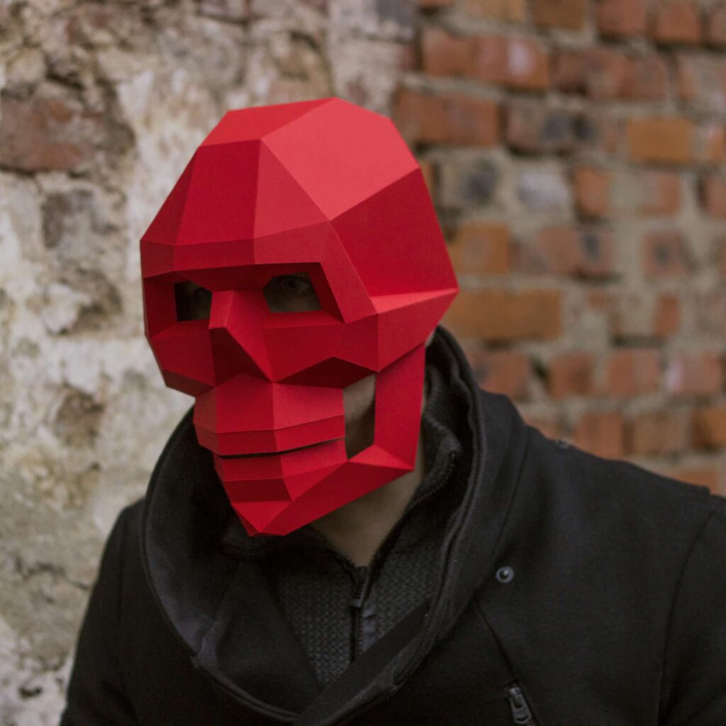 Masque crâne gothique en papercraft 3D