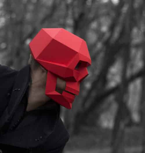 Masque crâne gothique en papercraft 3D