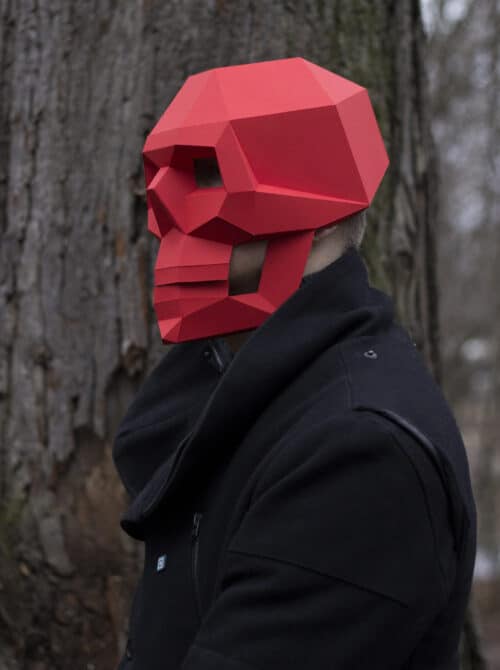 Masque crâne gothique en papercraft 3D