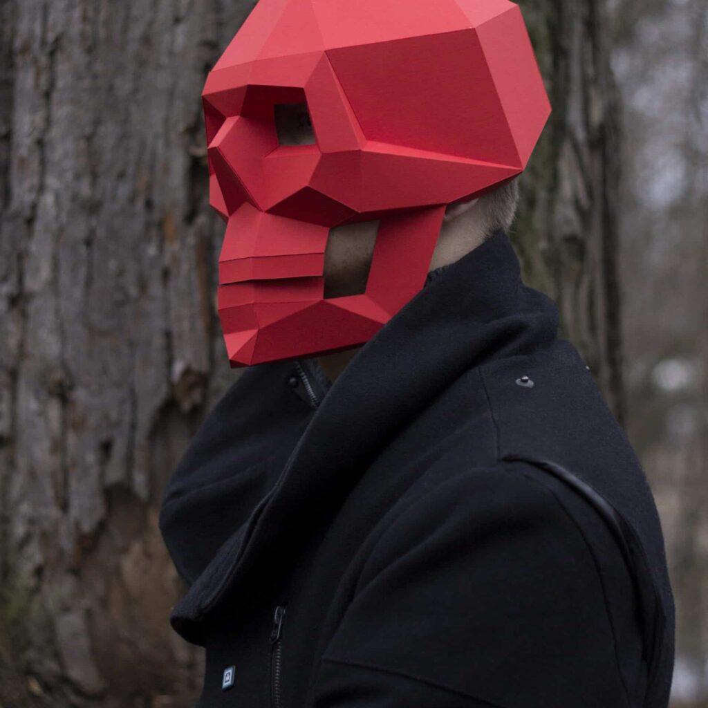 Masque crâne gothique en papercraft 3D