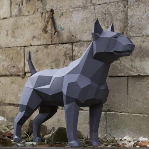 Bull terrier en papercraft 3D