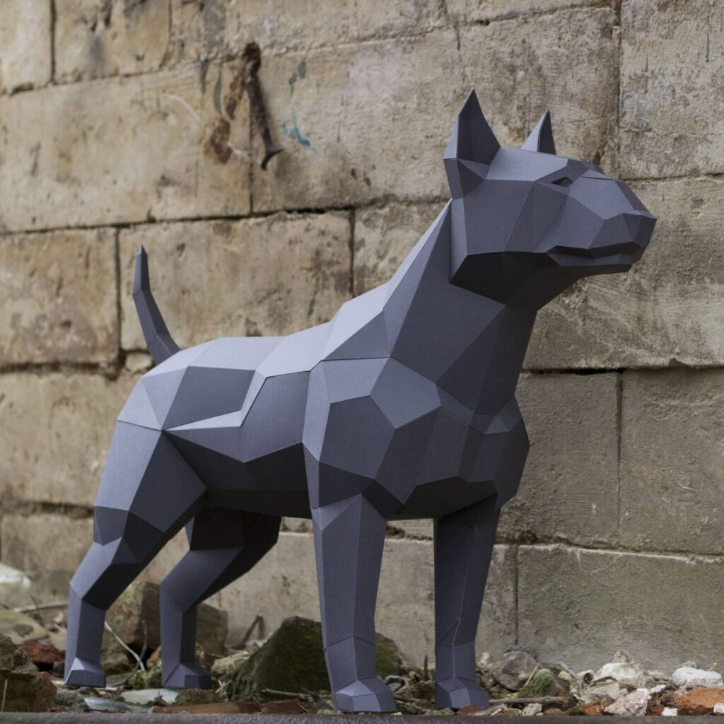 Bull terrier en papercraft 3D