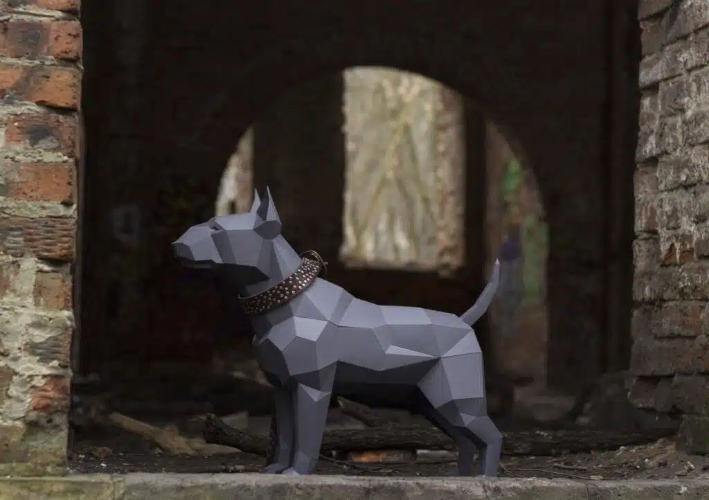 Papercraft de bull terrier en origami 3D Papercraft de bull terrier en origami 3D