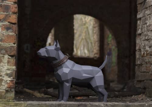 Bull terrier en papercraft 3D