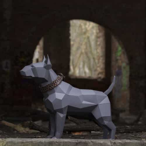 Bull terrier en papercraft 3D