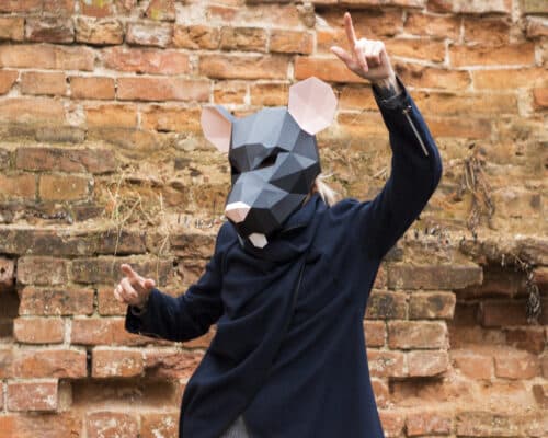 Masque rat en papercraft 3D