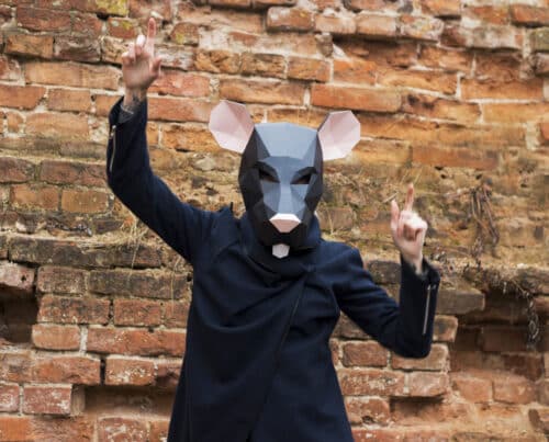 Masque rat en papercraft 3D
