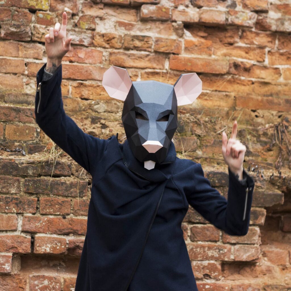 Masque rat en papercraft 3D