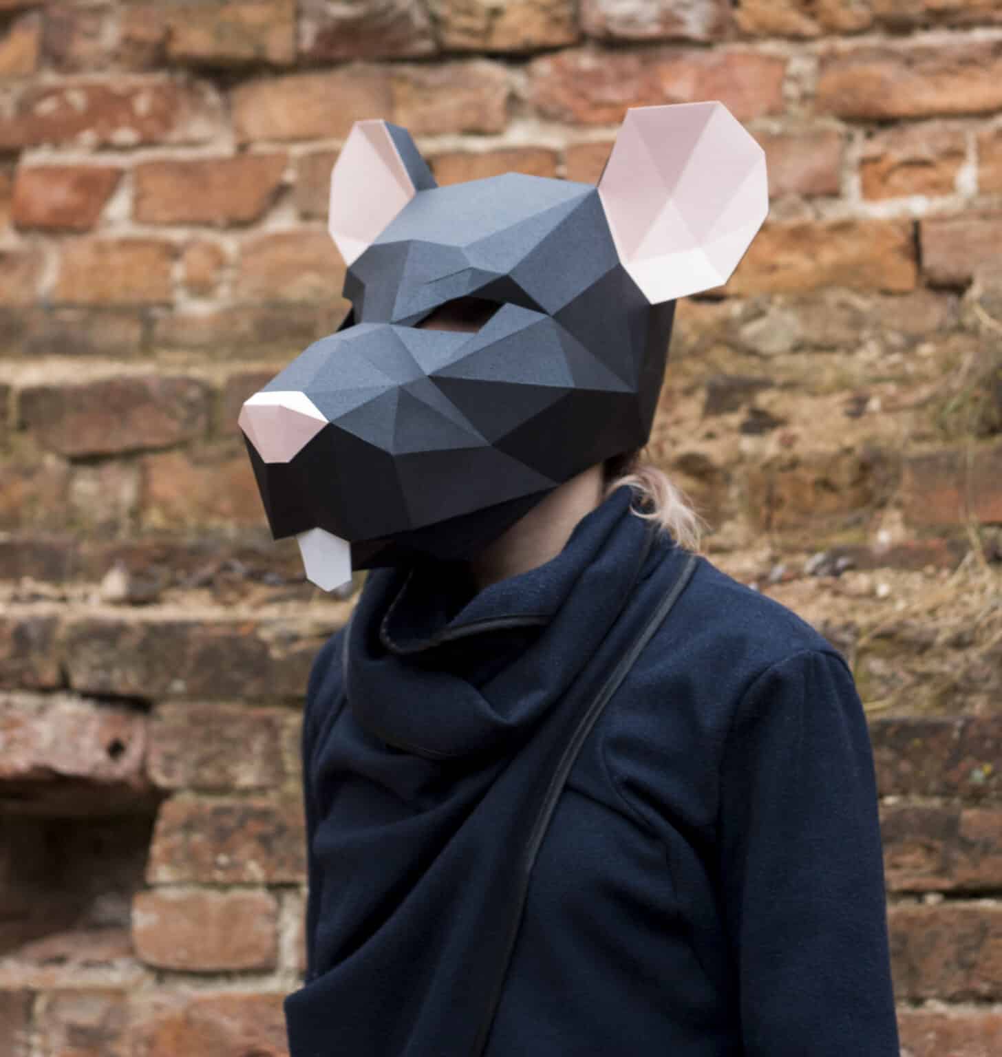Papercraft von Rattenmaske in Origami 3D Papercraft von Rattenmaske in Origami 3D
