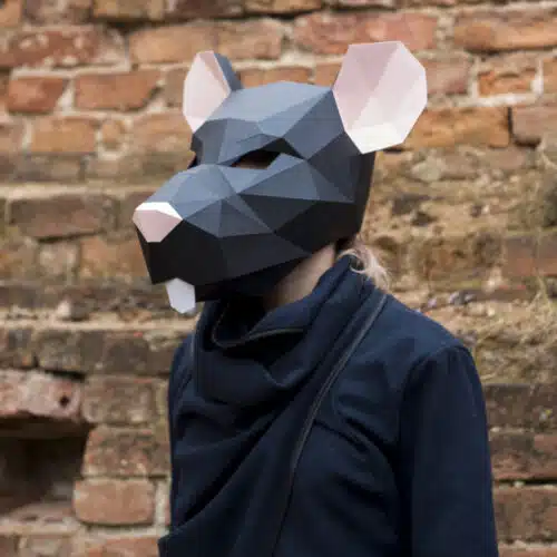 Masque rat en papercraft 3D