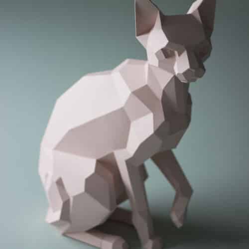 Tête de sphynx en papercraft 3D