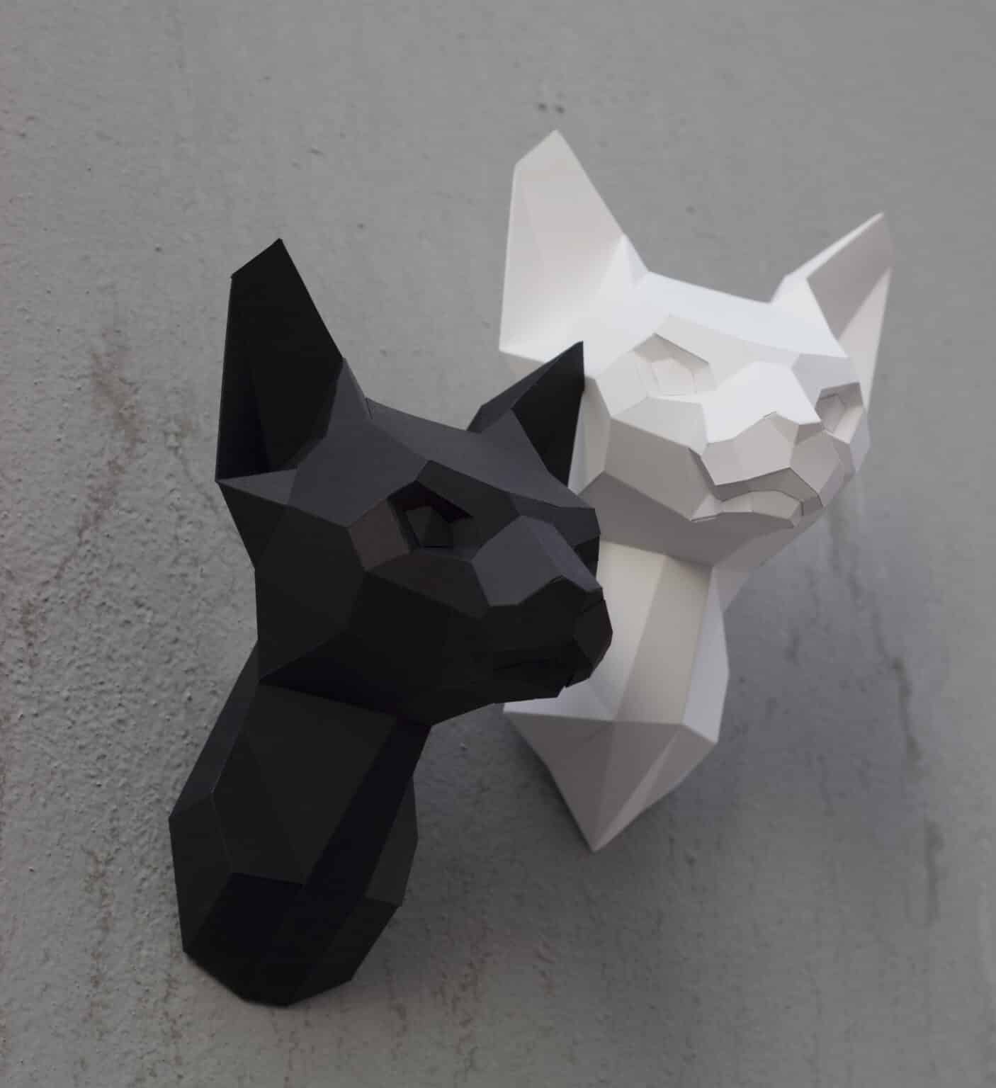 Papercraft de tête de sphinx en origami 3D Papercraft de tête de sphinx en origami 3D
