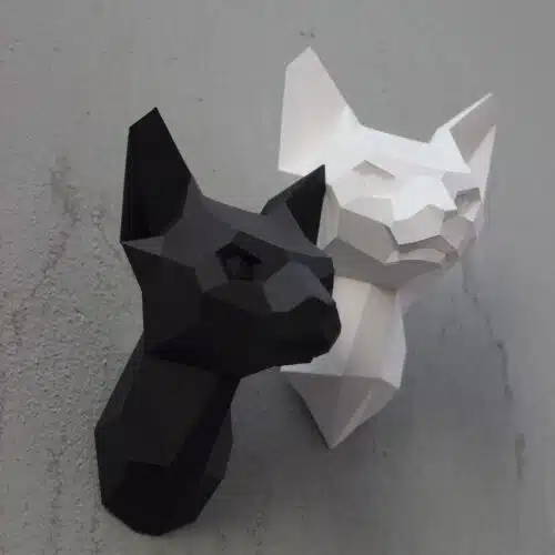 Crâne démoniaque avec cornes en papercraft 3D
