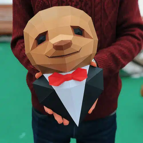 Trophée tigre en costume papercraft 3D