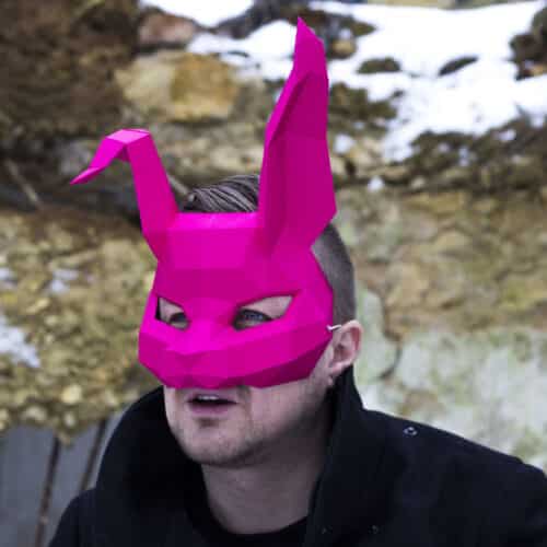 Masque lapin en papercraft 3D