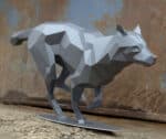 Loup en papercraft 3D à assembler