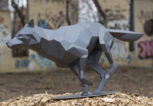 Loup en papercraft 3D à assembler