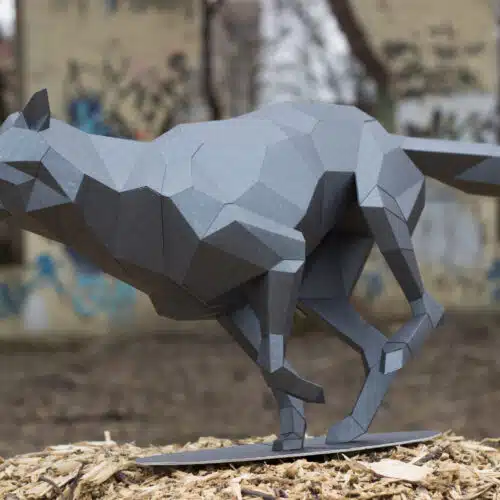 Loup en papercraft 3D à assembler